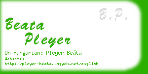 beata pleyer business card